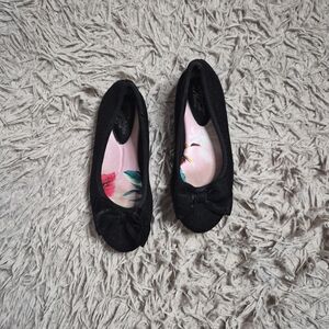 Kids Girls Ballet Flats Shoes Black Sparkly With Bow Size 12 M Payge Cute Coquet